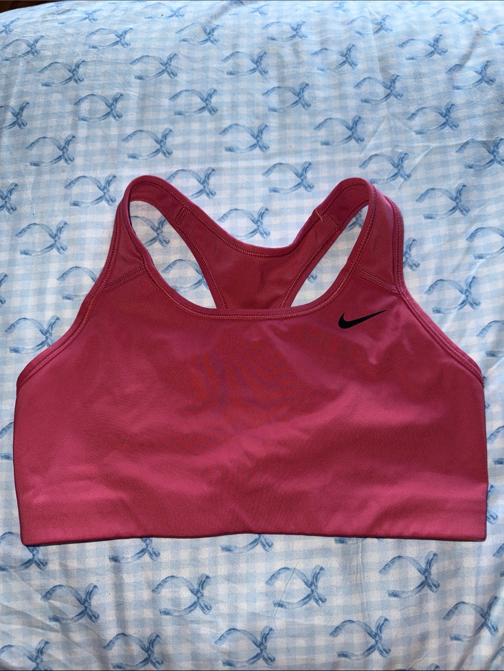 Nike Pink Racerback Sports Bra with Black Swoosh